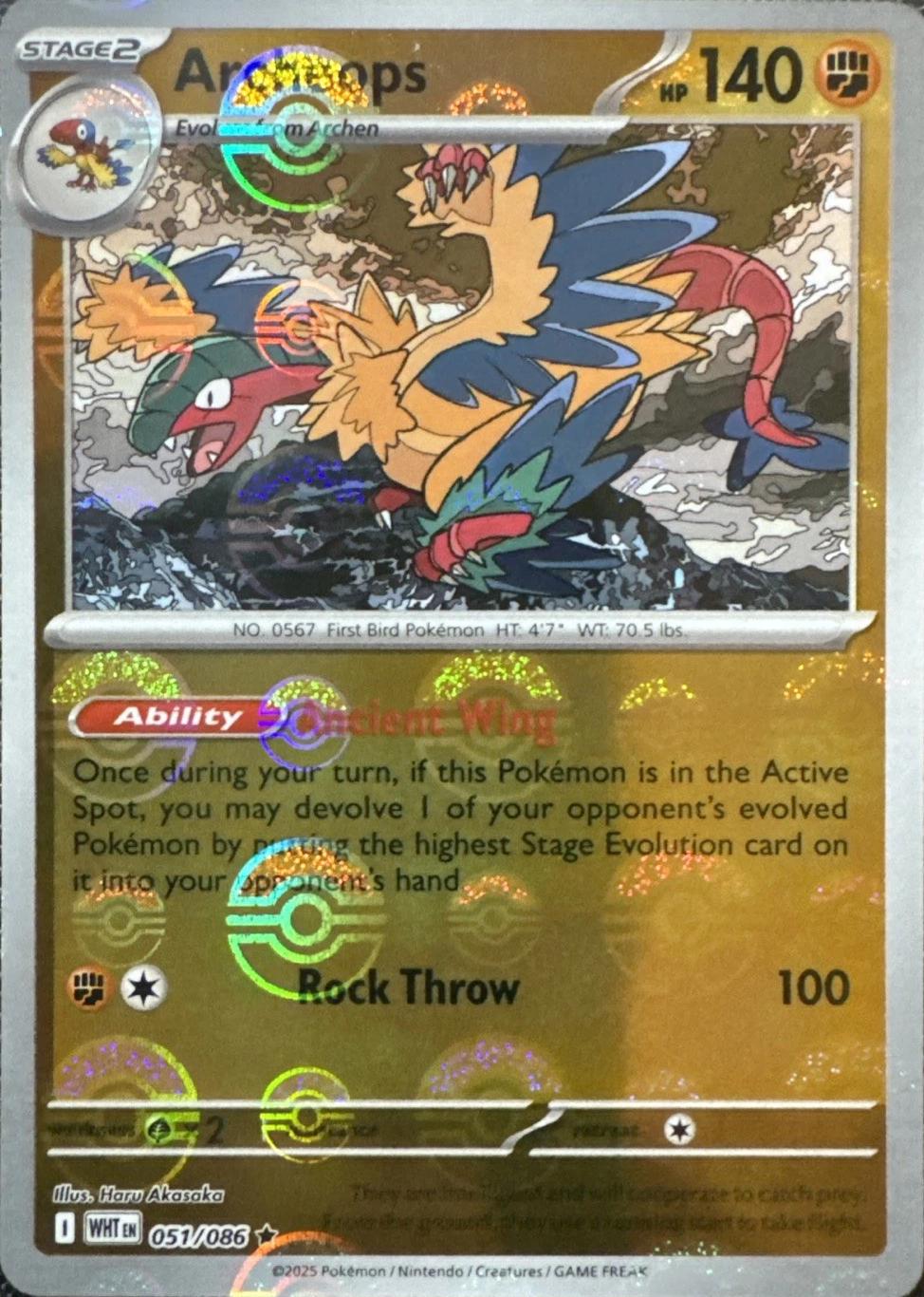 White Flare Archeops [Poke-Ball] Pokémon card